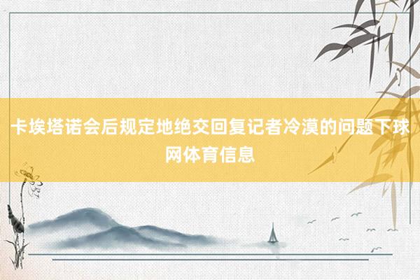 卡埃塔诺会后规定地绝交回复记者冷漠的问题下球网体育信息