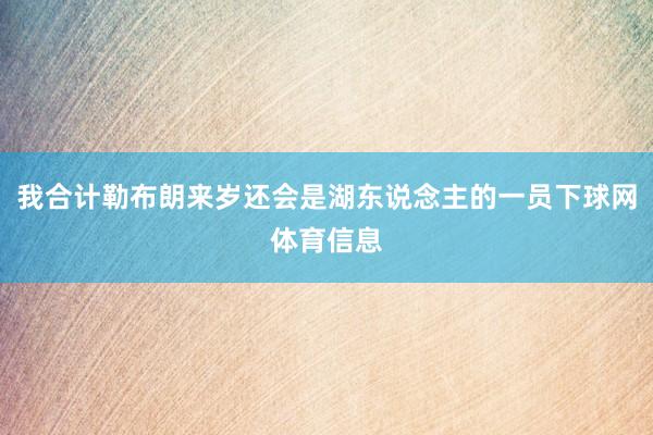 我合计勒布朗来岁还会是湖东说念主的一员下球网体育信息