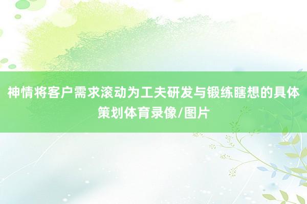 神情将客户需求滚动为工夫研发与锻练瞎想的具体策划体育录像/图片