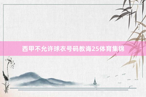 西甲不允许球衣号码教诲25体育集锦
