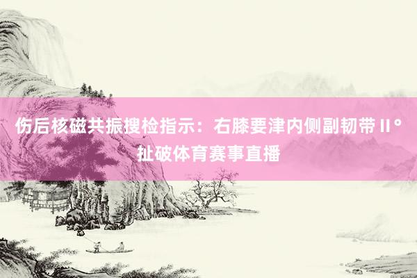 伤后核磁共振搜检指示：右膝要津内侧副韧带Ⅱ°扯破体育赛事直播
