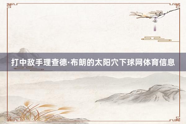 打中敌手理查德·布朗的太阳穴下球网体育信息