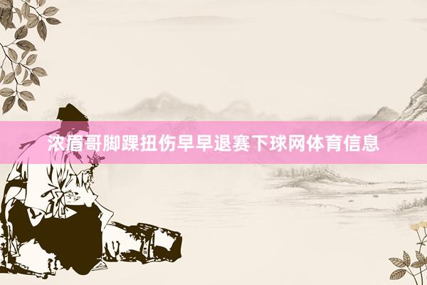 浓眉哥脚踝扭伤早早退赛下球网体育信息