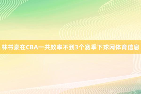 林书豪在CBA一共效率不到3个赛季下球网体育信息
