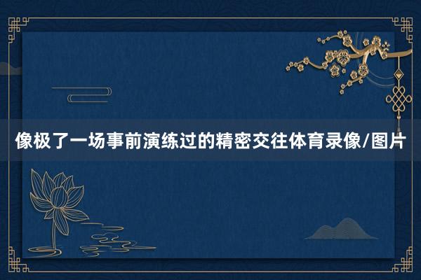 像极了一场事前演练过的精密交往体育录像/图片