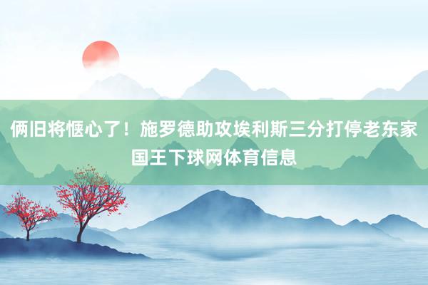 俩旧将惬心了！施罗德助攻埃利斯三分打停老东家国王下球网体育信息